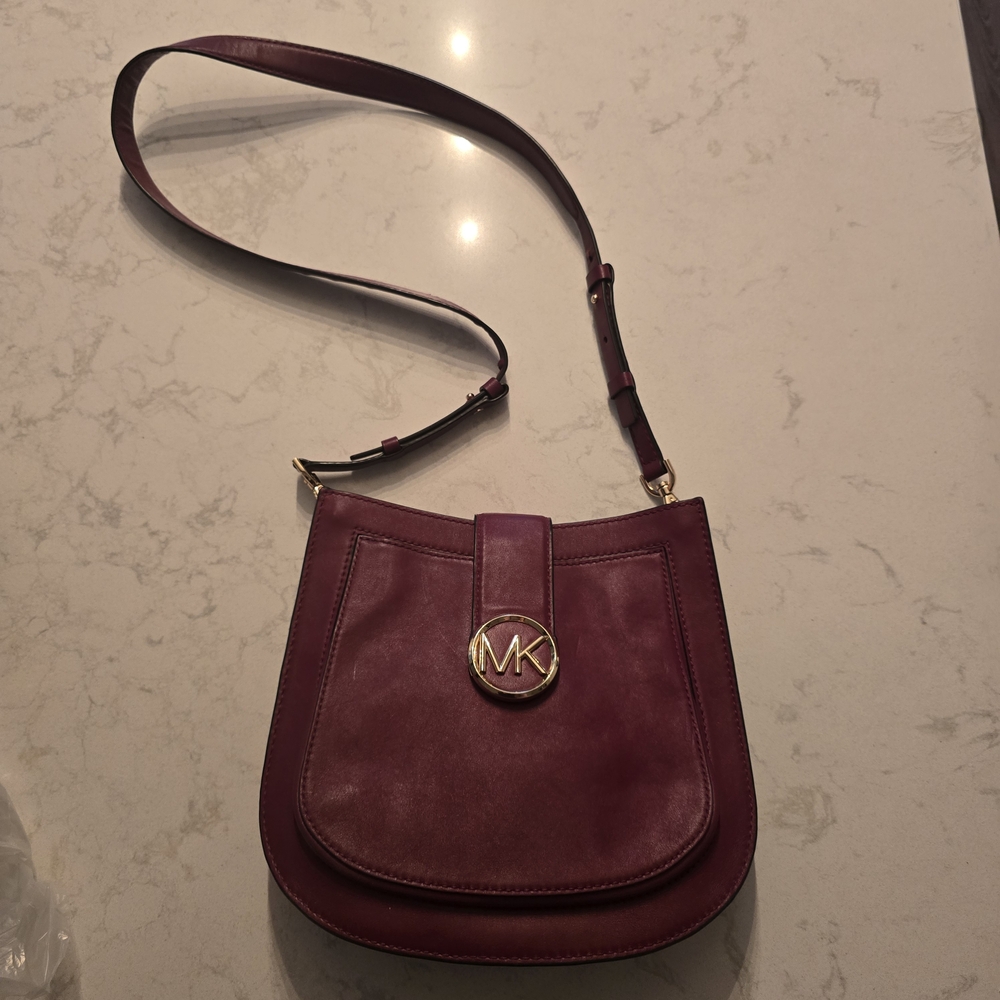 Michael Kors Burgundy Crossbody Bag With Wallet